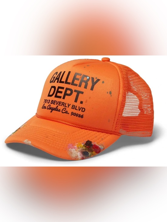 Gallery Dept Other - Gallery Dept Orange Paint Splatter Mesh Trucker Hat